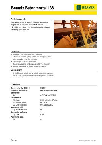 Beamix Betonmortel 138-NL.pdf - Saint-Gobain Weber Beamix