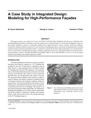 A Case Study in Integrated Design: Modeling for High-Performance ...