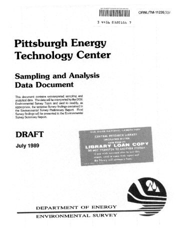 PETC Data Document - Oak Ridge National Laboratory