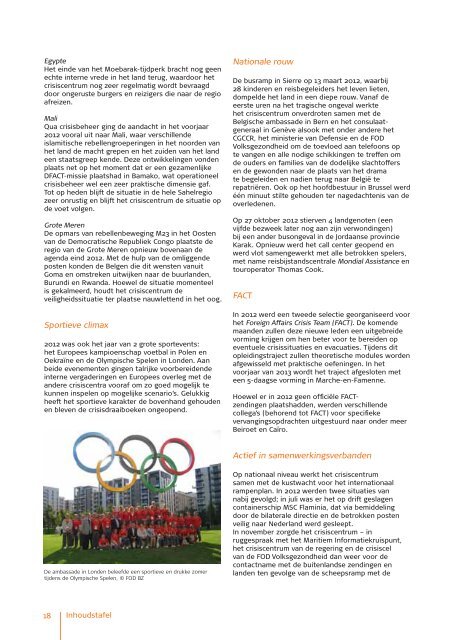 Activiteitenverslag 2012 - Buitenlandse Zaken - Belgium