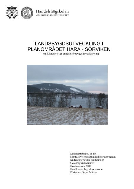 landsbygdsutveckling i planområdet hara - Östersunds kommun