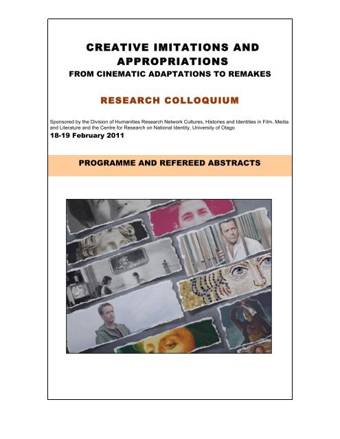 CREATIVE IMITATIONS AND APPROPRIATIONS - University of Otago