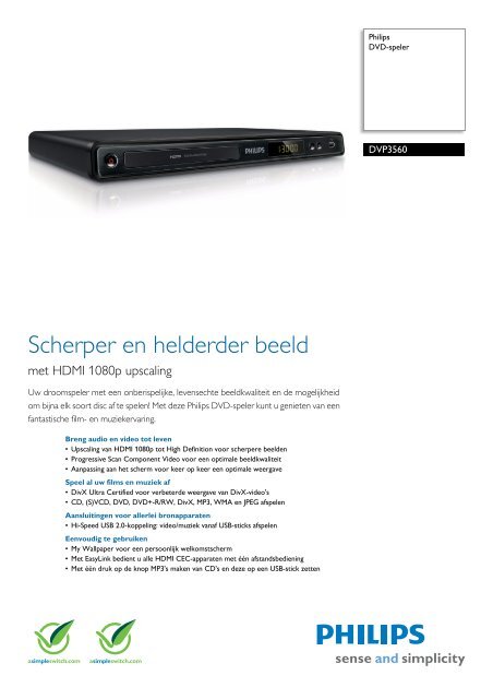 DVP3560/12 Philips DVD-speler