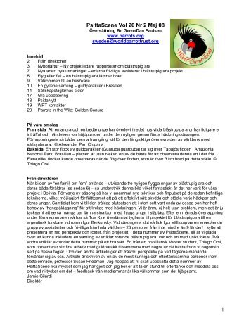 PsittaScene Vol 20 Nr 2 Maj 08 - World Parrot Trust