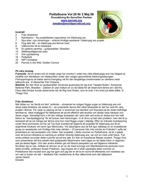 PsittaScene Vol 20 Nr 2 Maj 08 - World Parrot Trust