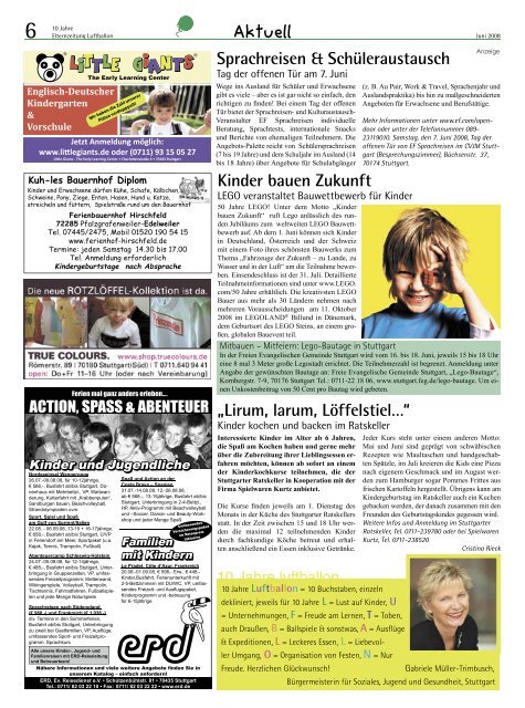 Freibad Rosental Samstag, 28. Juni 2008 - Elternzeitung Luftballon