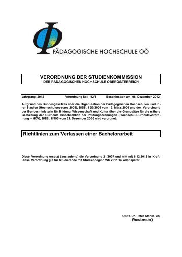 Richtlinien Bachelorarbeit - Pädagogische Hochschule Oberösterreich