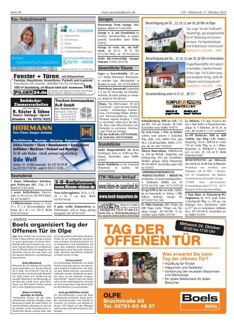 Olpe, Drolshagen, Wenden - SauerlandKurier