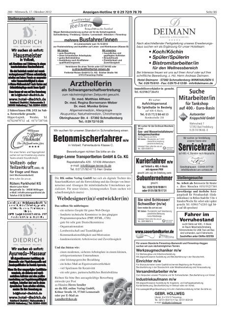 HSK - Schmallenberg, Eslohe - SauerlandKurier