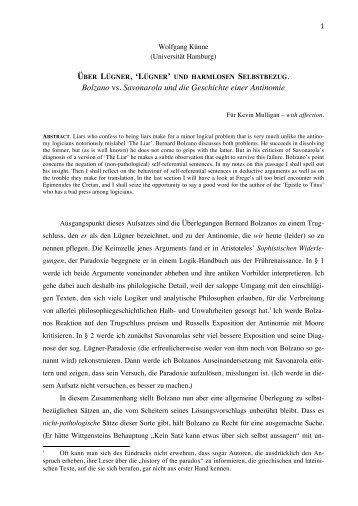 Bolzano vs. Savonarola und die Geschichte einer ... - Philosophie.ch