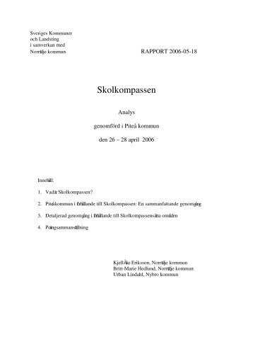 Skolkompassen 2006 (402 kb, pdf, nytt fönster) - Piteå kommun