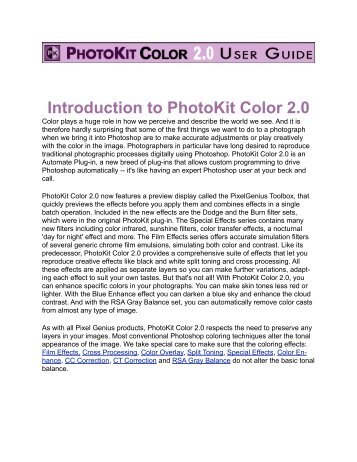 Introduction to PhotoKit Color 2.0 - Pixel Genius