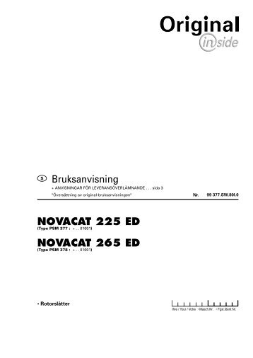 ruksanvisning novacat 225 ed novacat 265 ed - Alois Pöttinger ...