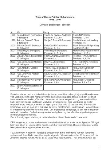 Dansk Pointerklub 1998-2007