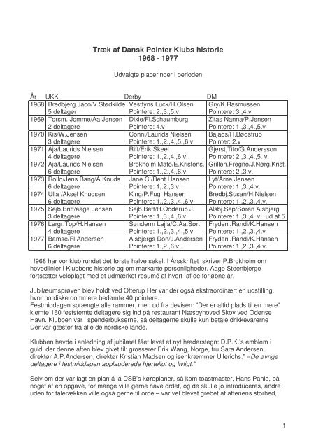 Dansk Pointerklub 1968-1977