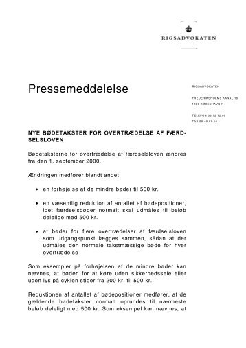 Bødetaksterne - Politiets
