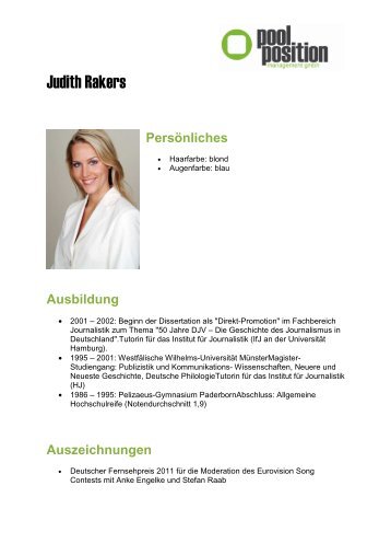Judith Rakers - Pool Position Management