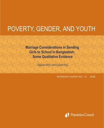 Marriage Considerations in Sending Girls to School in Bangladesh ...