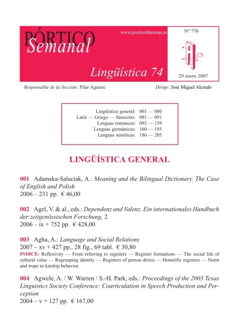 PDF) Lingue e Linguaggi EARLY ITALIAN-PORTUGUESE LEXICOGRAPHIC