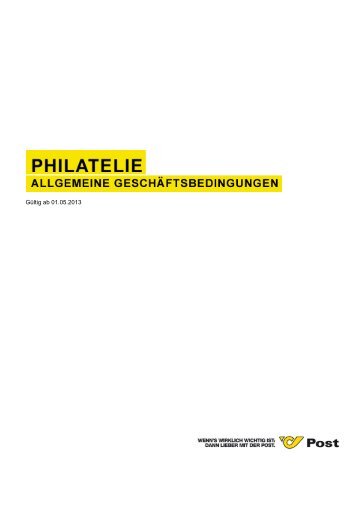 AGB - Philatelie - Österreichische Post AG