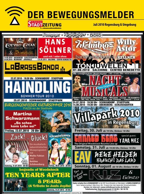 Juli 2010 Regensburg & Umgebung - Regensburger Stadtzeitung