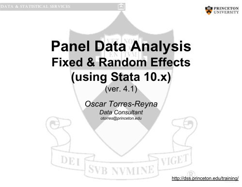 Panel Data Analysis Fixed & Random Effects - Princeton University