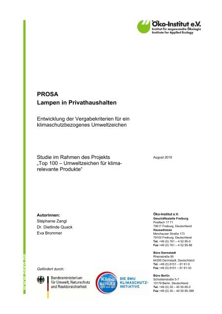 PROSA Lampen in Privathaushalten - Prosa.org