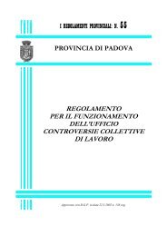 I REGOLAMENTI PROVINCIALI: N - Provincia di Padova