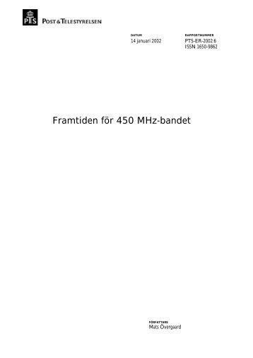 Framtiden för 450 MHz-bandet - och Telestyrelsen