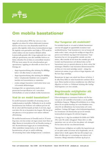 Faktablad om mobila basstationer - och Telestyrelsen