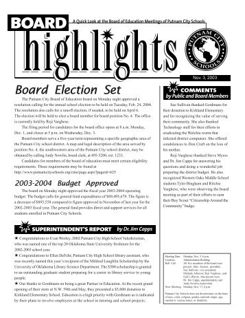 Board Election Set - Putnam City Schools