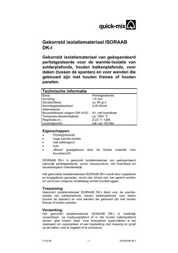 Gekorreld isolatiemateriaal ISORAAB DK-I - Quick-Mix