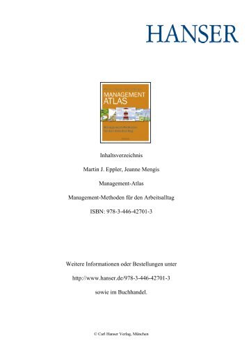 Inhaltsverzeichnis Martin J. Eppler, Jeanne Mengis Management ...