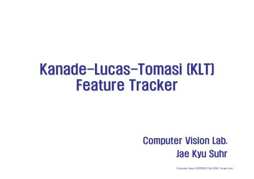 Kanade-Lucas-Tomasi (KLT) Feature Tracker