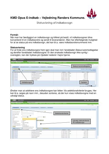 KMD Opus E-indkøb – Vejledning Randers Kommune.