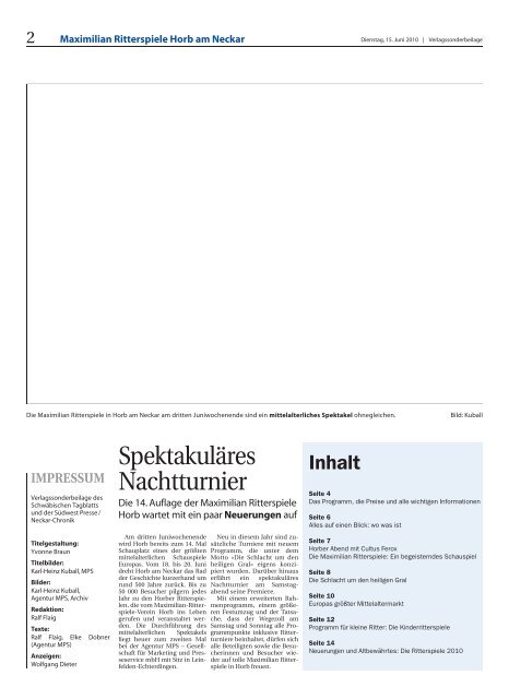 Maximilian Ritterspiele Horb am Neckar - Schwäbisches Tagblatt