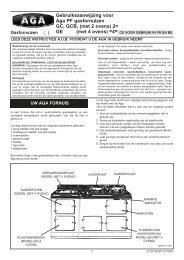 Gebruiksaanwijzing voor Aga PF gasfornuizen GC, GCB ... - Rayburn