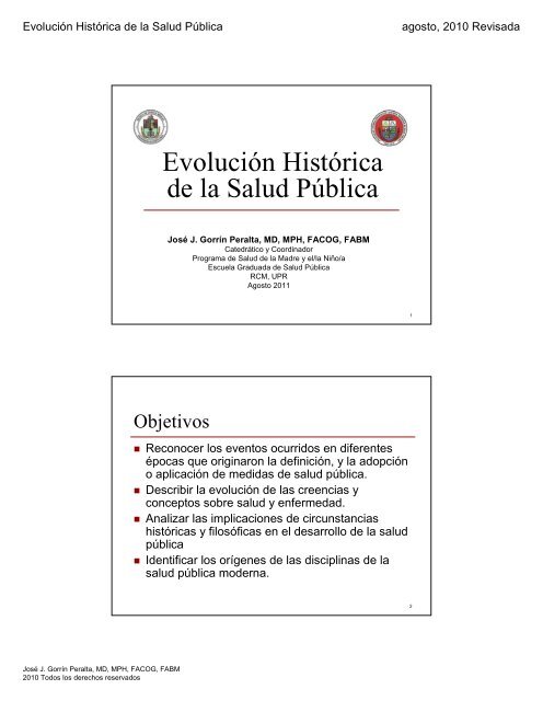 Evolución Histórica de la Salud Pública - Recinto de Ciencias Médicas