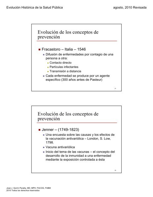 Evolución Histórica de la Salud Pública - Recinto de Ciencias Médicas