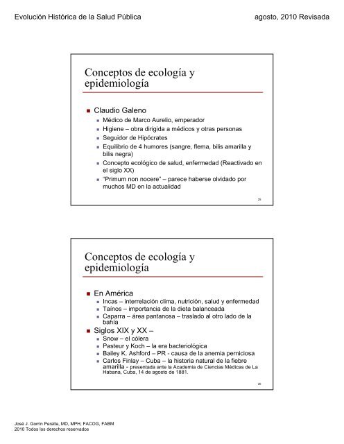 Evolución Histórica de la Salud Pública - Recinto de Ciencias Médicas