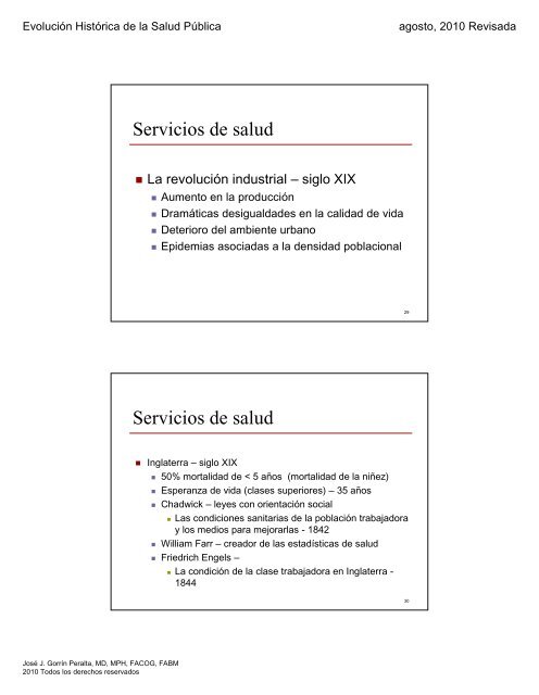 Evolución Histórica de la Salud Pública - Recinto de Ciencias Médicas