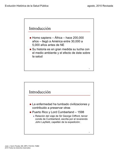 Evolución Histórica de la Salud Pública - Recinto de Ciencias Médicas