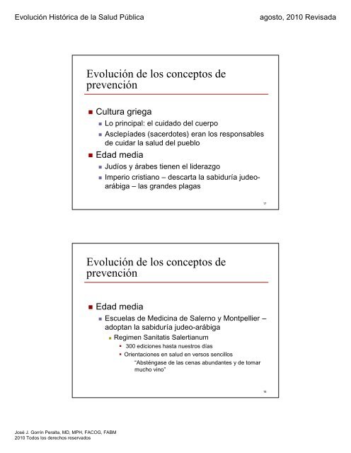 Evolución Histórica de la Salud Pública - Recinto de Ciencias Médicas