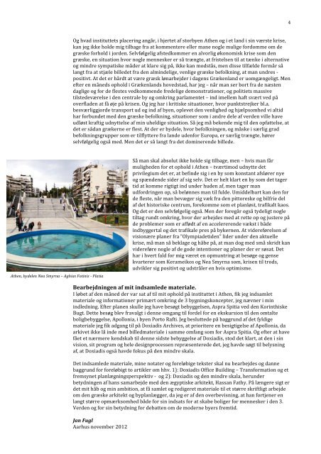 Det Danske Institut i Athen, rapport fra ophold oktober 2012