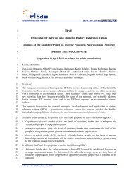 Draft opinion on Principles for establishing Dietary Reference Values