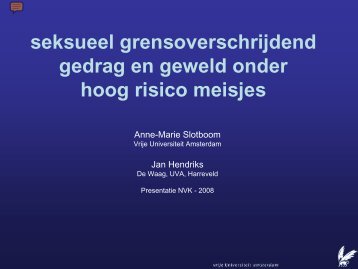 Seksueel grensoverschrijdend gedrag en geweld onder hoog risico ...