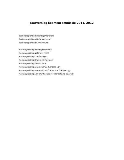 Jaarverslag Examencommissie 2011/2012 - Faculteit der ...