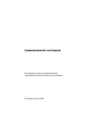 COMMUNICEREN MET JUSTITIABELEN - Rechtspraak.nl