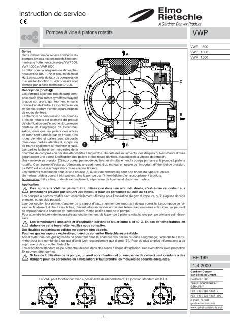 VWP Instruction de service - Elmo Rietschle