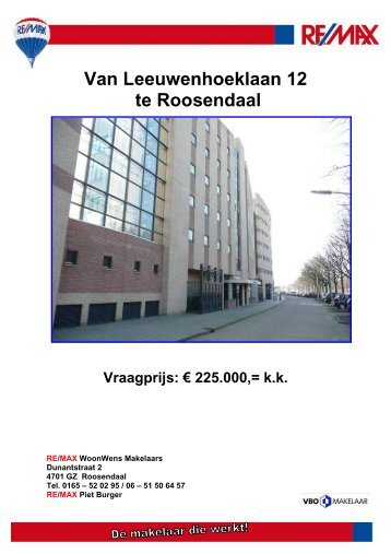 Van Leeuwenhoeklaan 12 te Roosendaal - RE/MAX Nederland